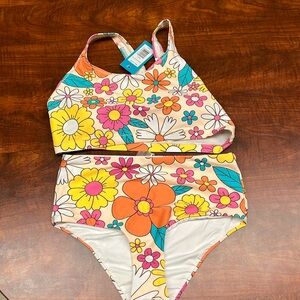 Calypsa two piece floral bathing suit